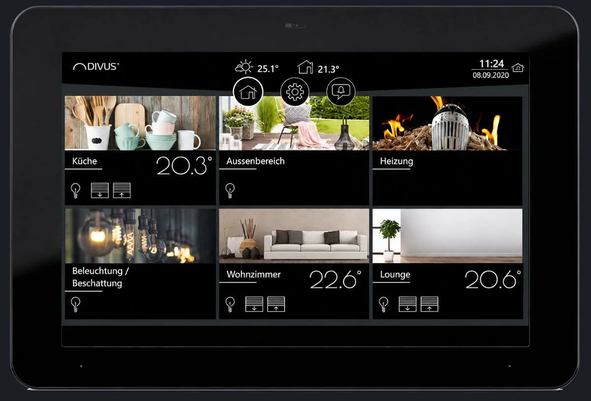 DIVUS Touchpanel mit KNX-Raumsteuerung